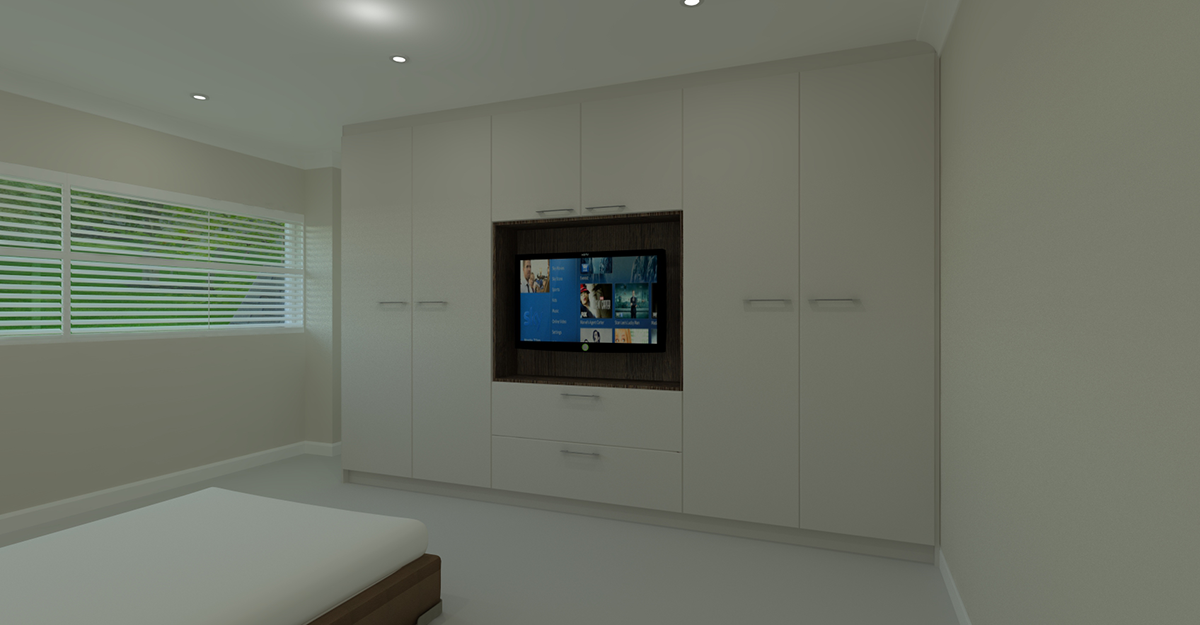 bespoke white modern flat door bedroom